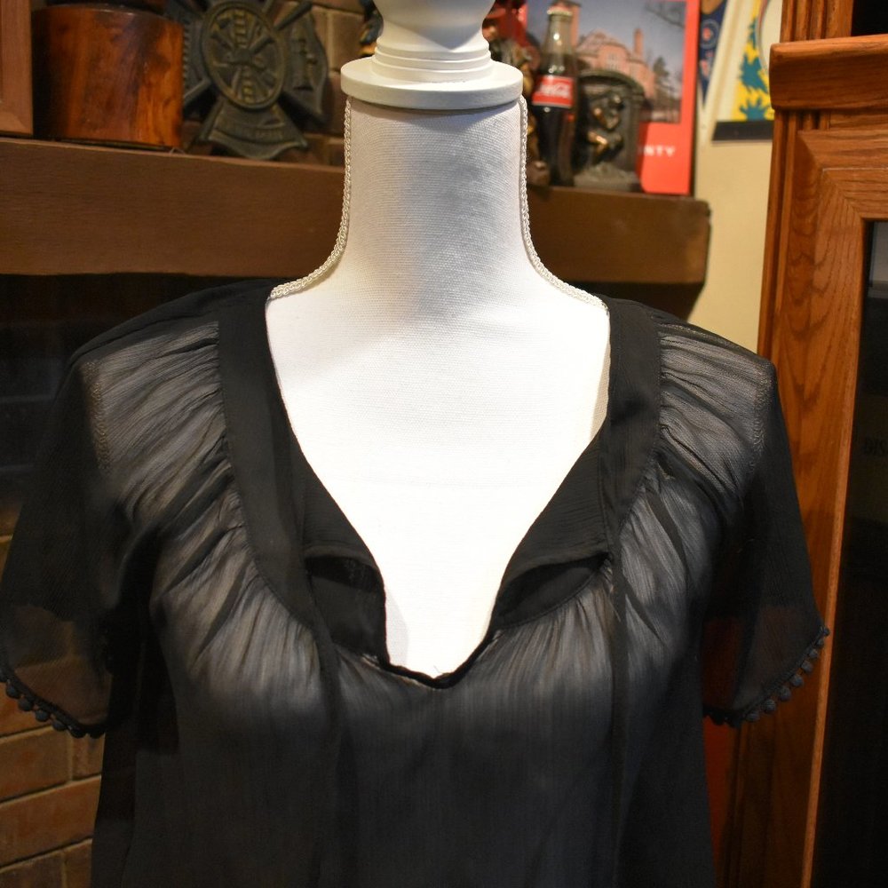 Mossimo Black Sheer Blouse Size XS